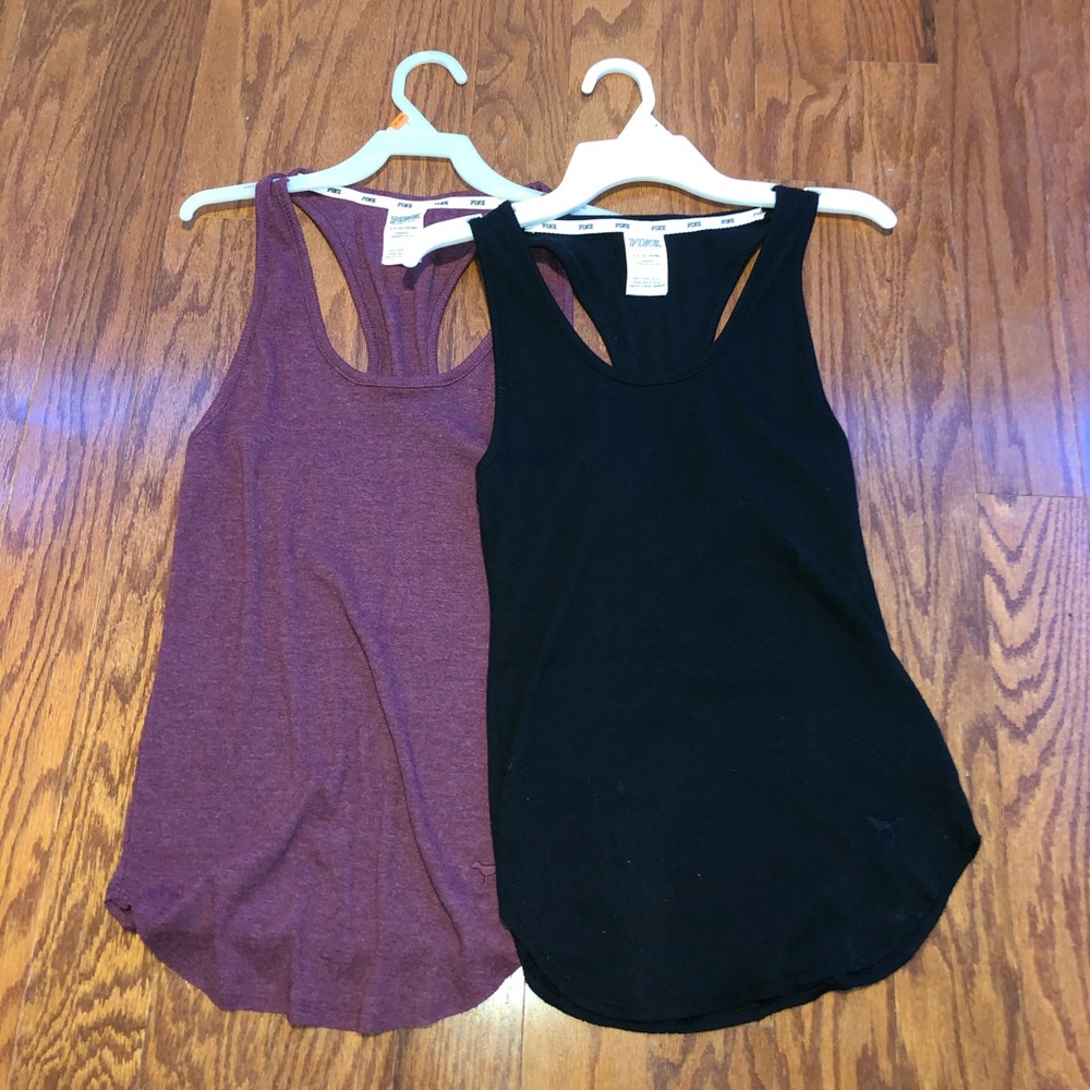 PINK Victoria’s Secret ribbed racerback tanks